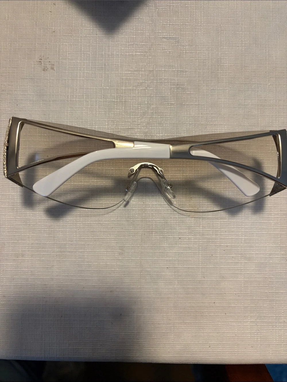 Protective Clear Shield Sunglasses - White Temples